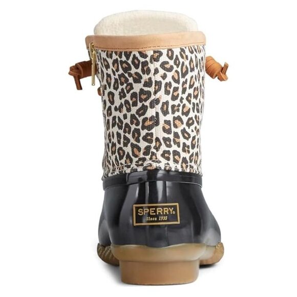 NEW Sperry Womens Saltwater Rain Boot sz 3.5 animal print - Picture 3 of 4